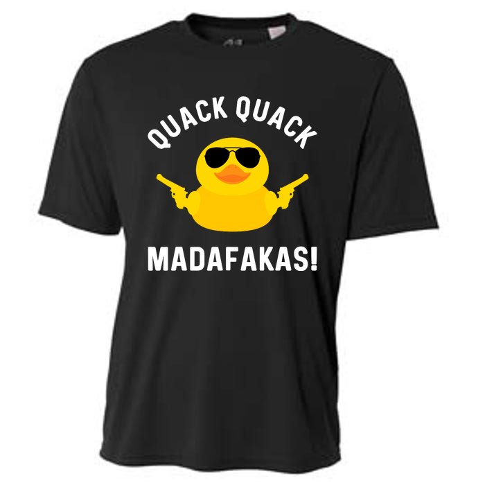 Funny Yellow Crazy Rubber Duck Madafakas Quack Quack Cooling Performance Crew T-Shirt