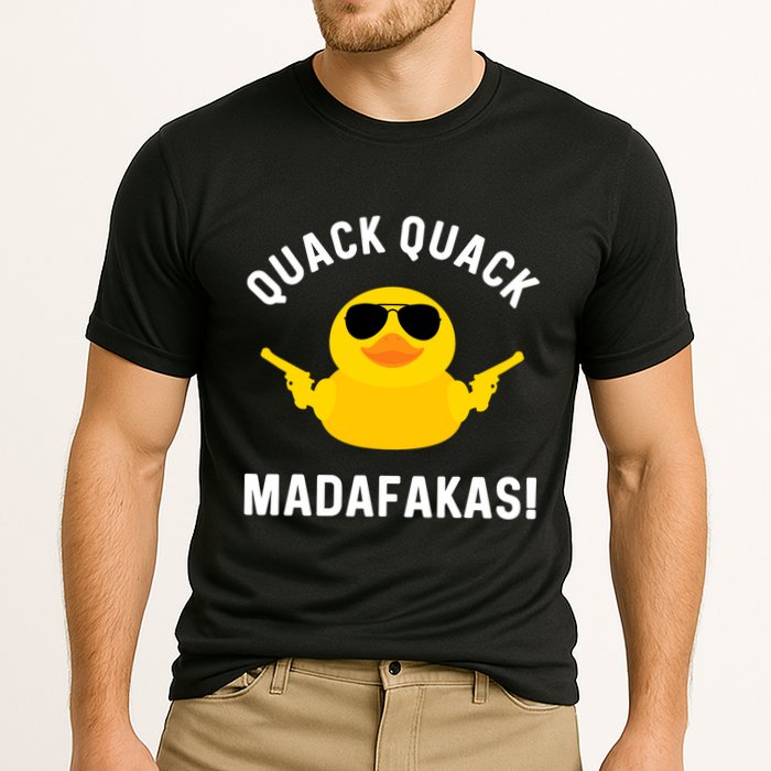 Funny Yellow Crazy Rubber Duck Madafakas Quack Quack Cooling Performance Crew T-Shirt