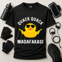 Funny Yellow Crazy Rubber Duck Madafakas Quack Quack Cooling Performance Crew T-Shirt