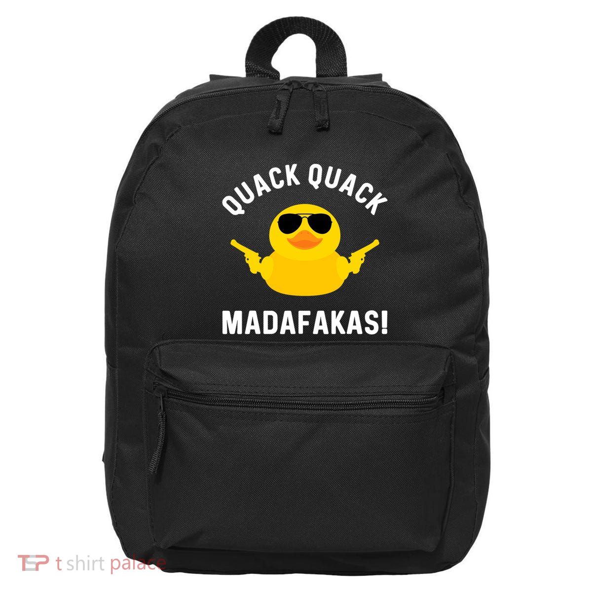 Funny Yellow Crazy Rubber Duck Madafakas Quack Quack 16 in Basic Backpack