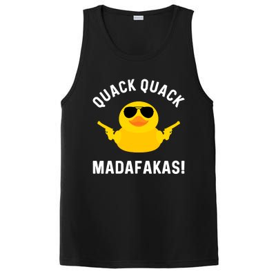 Funny Yellow Crazy Rubber Duck Madafakas Quack Quack PosiCharge Competitor Tank