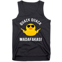 Funny Yellow Crazy Rubber Duck Madafakas Quack Quack Tank Top