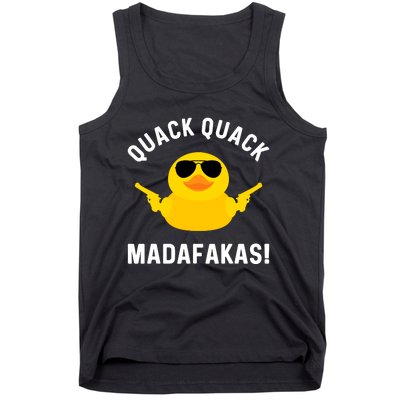 Funny Yellow Crazy Rubber Duck Madafakas Quack Quack Tank Top