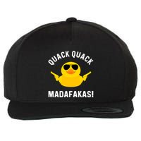 Funny Yellow Crazy Rubber Duck Madafakas Quack Quack Wool Snapback Cap