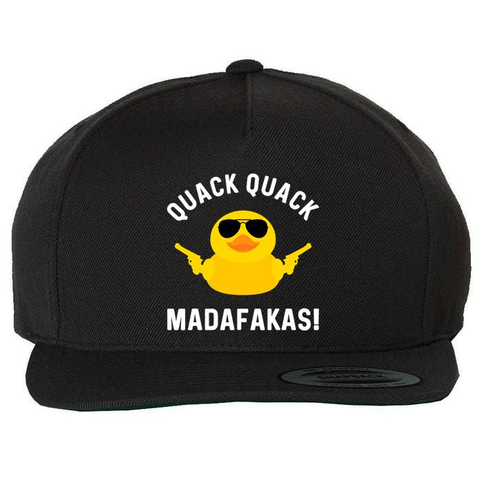 Funny Yellow Crazy Rubber Duck Madafakas Quack Quack Wool Snapback Cap