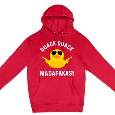 Funny Yellow Crazy Rubber Duck Madafakas Quack Quack Premium Pullover Hoodie