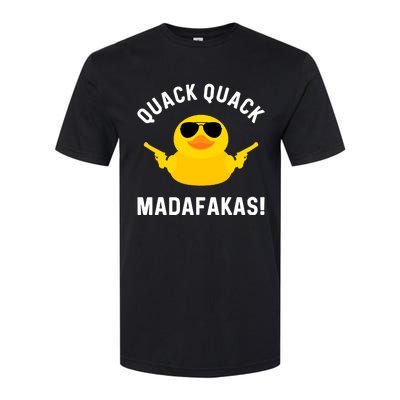 Funny Yellow Crazy Rubber Duck Madafakas Quack Quack Softstyle CVC T-Shirt