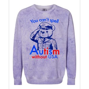 Funny You CanT Spell Autism Without Usa Colorblast Crewneck Sweatshirt