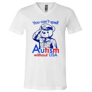 Funny You CanT Spell Autism Without Usa V-Neck T-Shirt