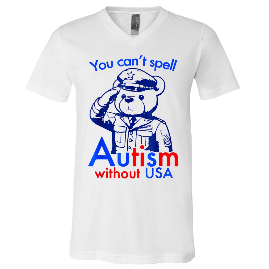 Funny You CanT Spell Autism Without Usa V-Neck T-Shirt
