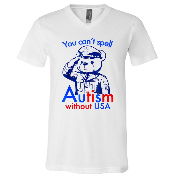 Funny You CanT Spell Autism Without Usa V-Neck T-Shirt