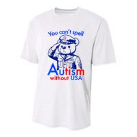 Funny You CanT Spell Autism Without Usa Youth Performance Sprint T-Shirt