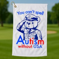 Funny You CanT Spell Autism Without Usa Golf Towel