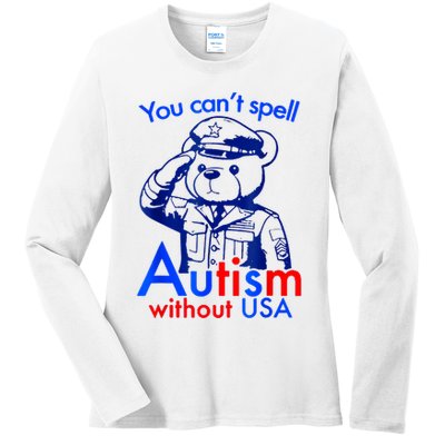 Funny You CanT Spell Autism Without Usa Ladies Long Sleeve Shirt