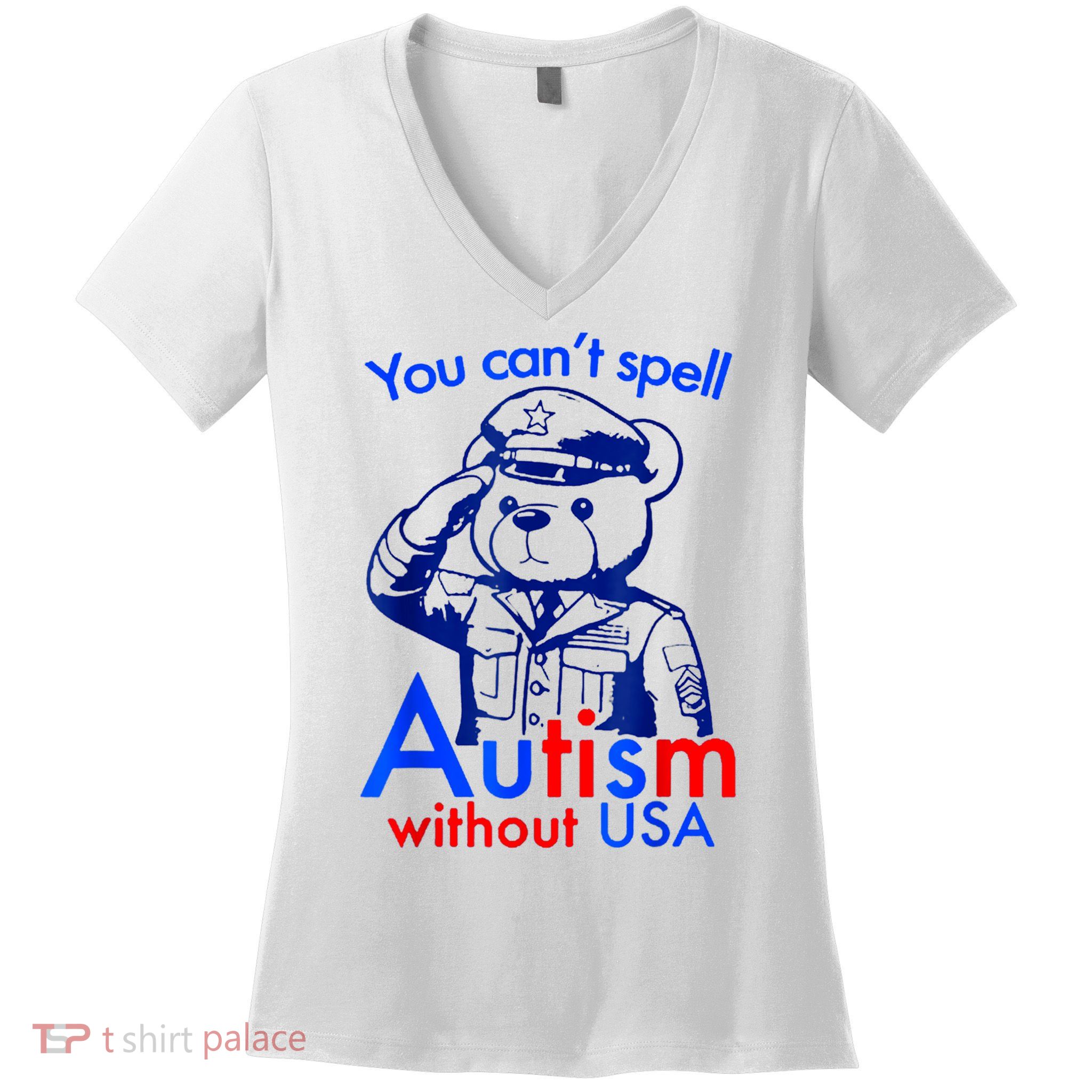 Funny You CanT Spell Autism Without Usa Women's V-Neck T-Shirt