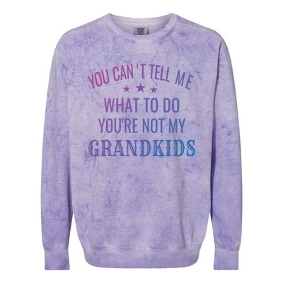 Fun You CanT Tell Me What To Do YouRe Not My Grand Gift Colorblast Crewneck Sweatshirt