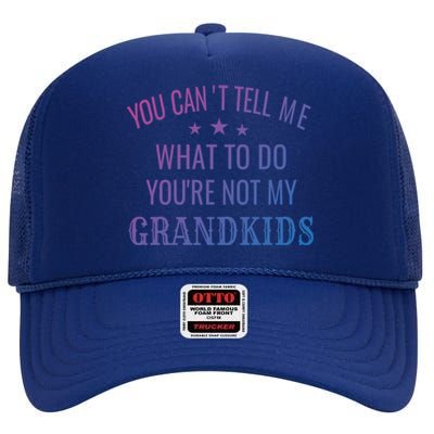 Fun You CanT Tell Me What To Do YouRe Not My Grand Gift High Crown Mesh Back Trucker Hat