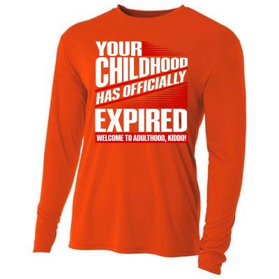 Funny Your Childhood Has Officially Expired Happy Birthday Cooling Performance Long Sleeve Crew