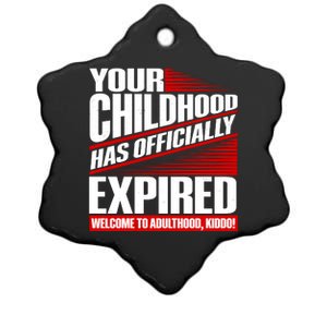 Funny Your Childhood Has Officially Expired Happy Birthday Ceramic Star Ornament