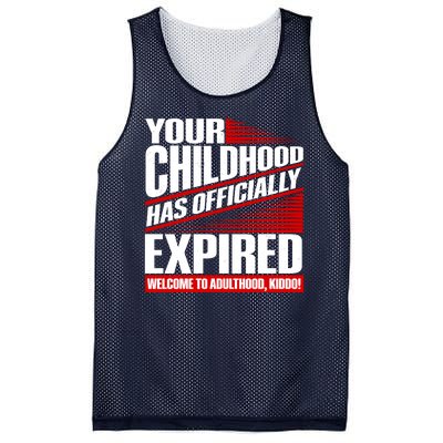 Funny Your Childhood Has Officially Expired Happy Birthday Mesh Reversible Basketball Jersey Tank