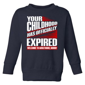 Funny Your Childhood Has Officially Expired Happy Birthday Toddler Sweatshirt