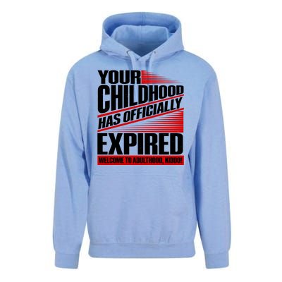 Funny Your Childhood Has Officially Expired Happy Birthday Unisex Surf Hoodie