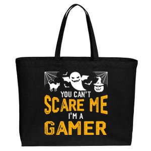 Funny You CanT Scare Me IM A Gamer Gift Cotton Canvas Jumbo Tote