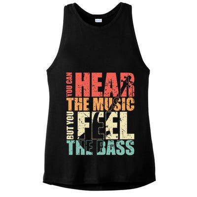 Funny You Can Hear The Music But You Feel The Bass Player Ladies PosiCharge Tri-Blend Wicking Tank