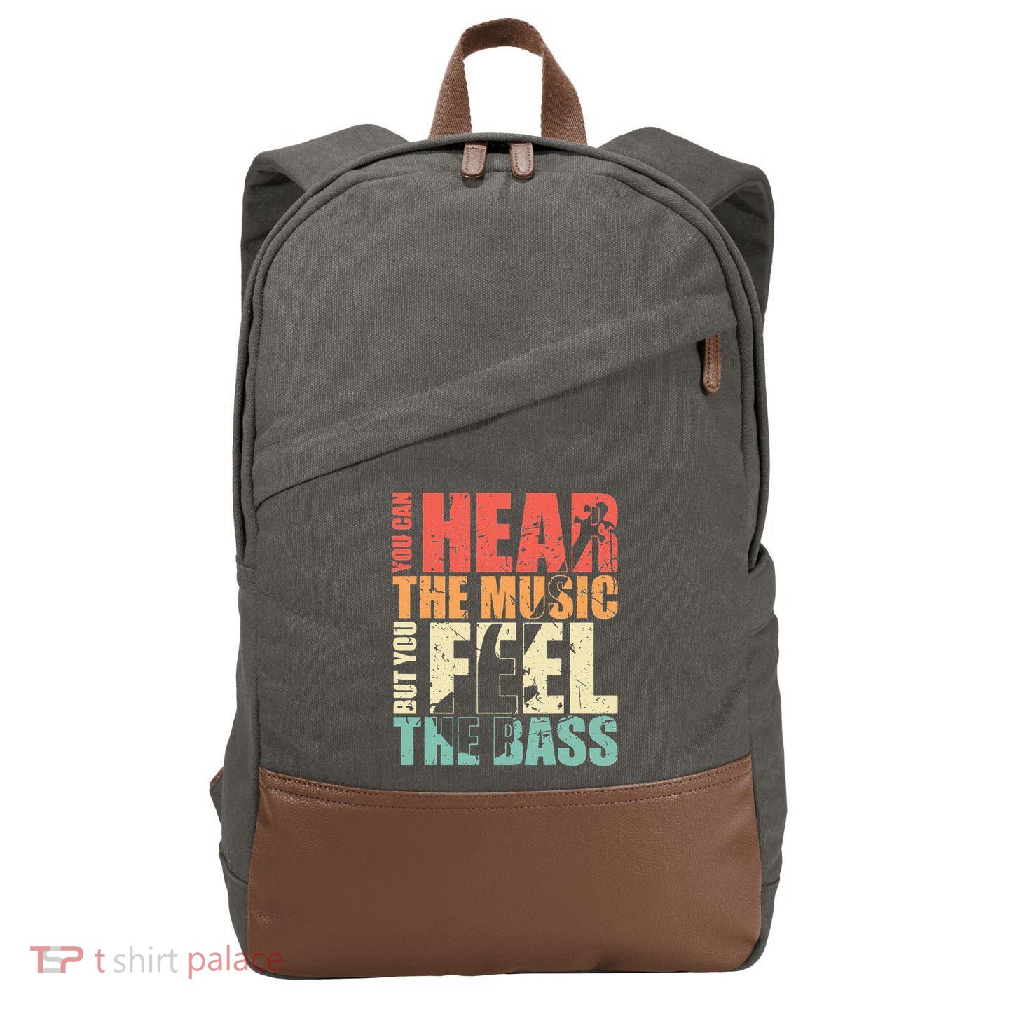 Funny You Can Hear The Music But You Feel The Bass Player Cotton Canvas Backpack