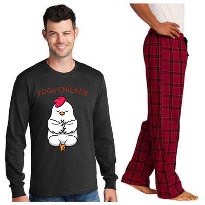 Funny Yoga Chicken Long Sleeve Pajama Set