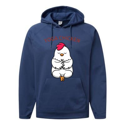 Funny Yoga Chicken Performance Fleece Hoodie