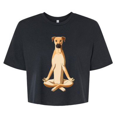 Funny Yoga Dog Black Mouth Cur Bella+Canvas Jersey Crop Tee