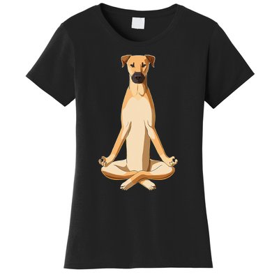 Funny Yoga Dog Black Mouth Cur Women's T-Shirt