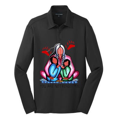 Funny You Day Are Not Forgotten Native American Silk Touch Performance Long Sleeve Polo