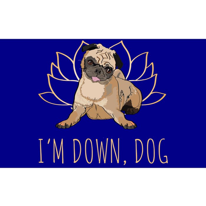 Funny Yoga Dog Pun Im Down Dog Spiritual Namaste Pug Lover Gift Bumper Sticker