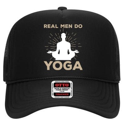 Funny Yoga Design For Men Boy Yoga Pose Meditation Lovers High Crown Mesh Back Trucker Hat