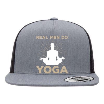 Funny Yoga Design For Men Boy Yoga Pose Meditation Lovers Flat Bill Trucker Hat