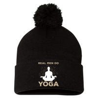 Funny Yoga Design For Men Boy Yoga Pose Meditation Lovers Pom Pom 12in Knit Beanie