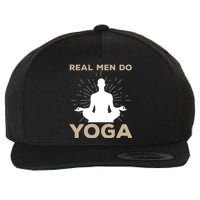 Funny Yoga Design For Men Boy Yoga Pose Meditation Lovers Wool Snapback Cap