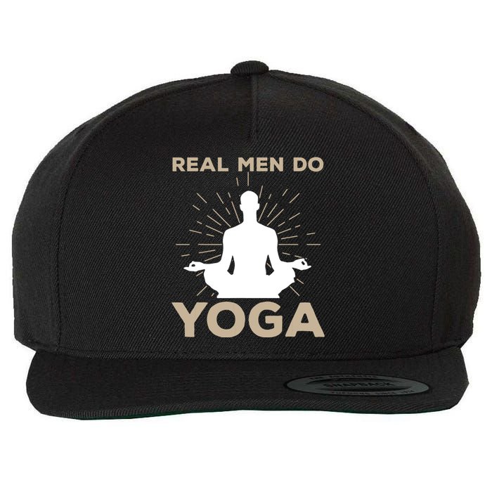 Funny Yoga Design For Men Boy Yoga Pose Meditation Lovers Wool Snapback Cap