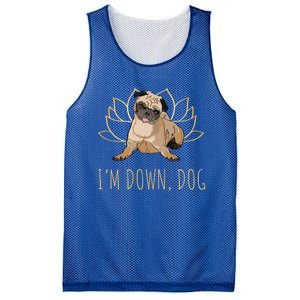 Funny Yoga Dog Pun Im Down Dog Spiritual Namaste Pug Lover Gift Mesh Reversible Basketball Jersey Tank