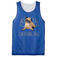 Funny Yoga Dog Pun Im Down Dog Spiritual Namaste Pug Lover Gift Mesh Reversible Basketball Jersey Tank