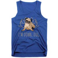 Funny Yoga Dog Pun Im Down Dog Spiritual Namaste Pug Lover Gift Tank Top