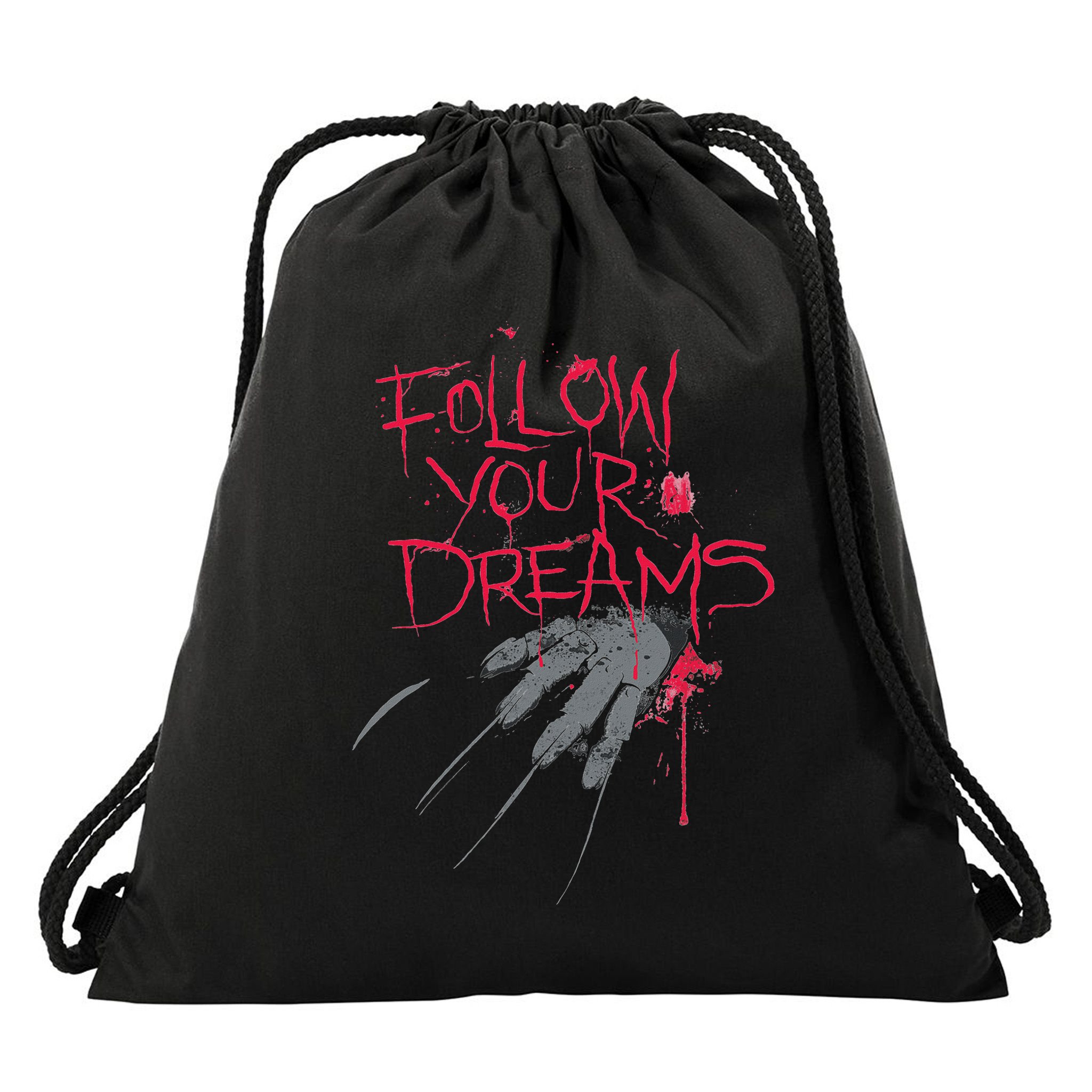 Follow Your Dreams Horror Drawstring Bag