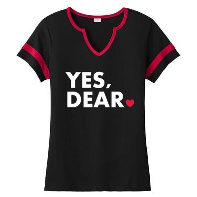 Funny Yes Dear Heart Valentines Day Husband Wife Gift Ladies Halftime Notch Neck Tee