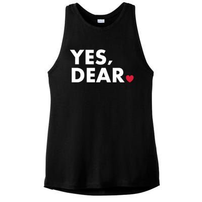 Funny Yes Dear Heart Valentines Day Husband Wife Gift Ladies PosiCharge Tri-Blend Wicking Tank