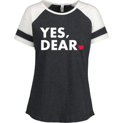 Funny Yes Dear Heart Valentines Day Husband Wife Gift Enza Ladies Jersey Colorblock Tee