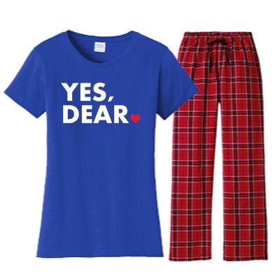 Funny Yes Dear Heart Valentines Day Husband Wife Gift Women's Flannel Pajama Set