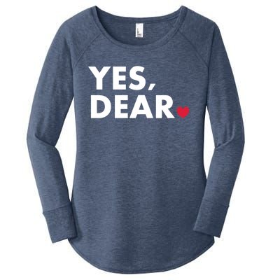 Funny Yes Dear Heart Valentines Day Husband Wife Gift Women's Perfect Tri Tunic Long Sleeve Shirt