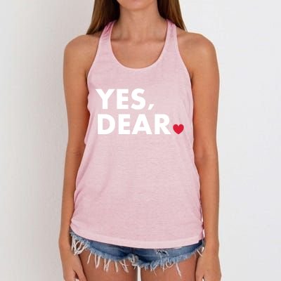 Funny Yes Dear Heart Valentines Day Husband Wife Gift Women's Knotted Racerback Tank